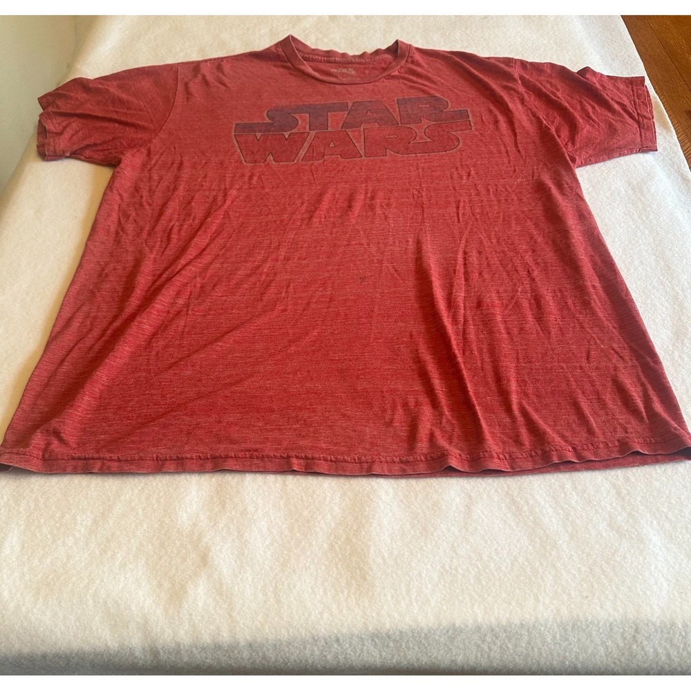 Star Wars Mens Graphic T Shirt Red Size XL Heathered Logo Short Sleeve Crew Neck